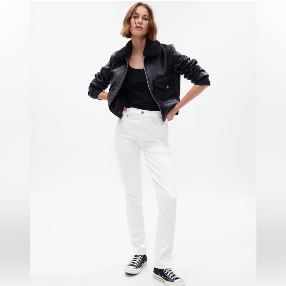 Gap White Vintage Slim High Rise Jeans